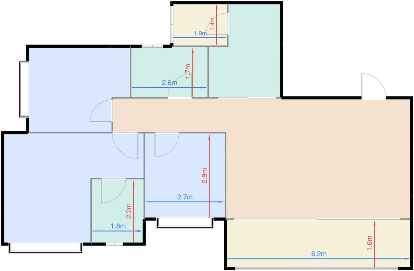 洋楼B1&lsquo;户型 3室2厅2卫 53-64万 建筑约99㎡