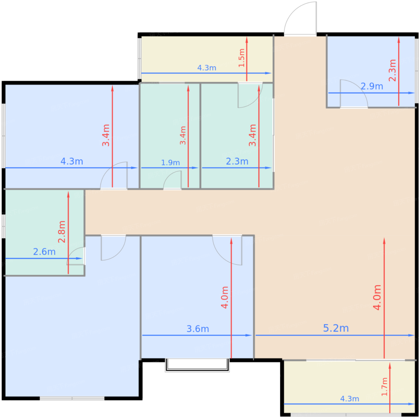 1期1、2号楼标准层D户型